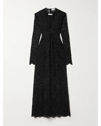 Rabanne - Pintucked Scalloped Lace Maxi Dress - Lyst