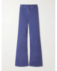 Nili Lotan - Megan Cotton-Blend Wide-Leg Pants - Lyst