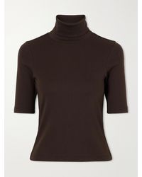Flore Flore - Dinah Ribbed Organic Cotton-Jersey Turtleneck Top - Lyst