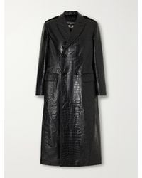 Junya Watanabe - Croc-Effect Material Double-Breasted Coat - Lyst