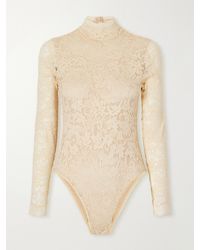 Zimmermann - Corded Lace Jersey Turtleneck Bodysuit - Lyst