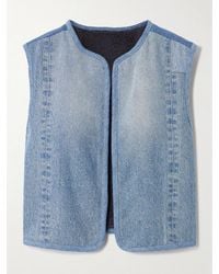 B Sides - Wendbare Weste Aus Denim Und Shearling-Imitat - Lyst