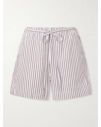 Loulou de Saison - Lory Striped Cotton-Poplin Shorts - Lyst