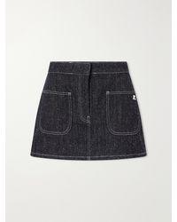 Courreges - Logo-Embellished Denim-Tweed Mini Skirt - Lyst