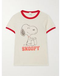 RE/DONE - Peanuts 60S Slim Ringer T-Shirt Aus Baumwoll-Jersey Mit Print - Lyst