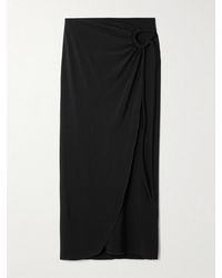 Max Mara - Gathered Jersey Wrap-Effect Maxi Skirt - Lyst