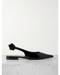 Magda Butrym - Flache Schuhe Aus Lackleder Mit Slingback-Riemen Und Blumenapplikationen - Lyst