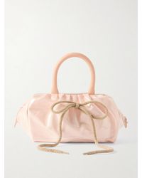 Simone Rocha - Bow-Detailed Leather And Chenille-Trimmed Vinyl Tote - Lyst