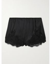 Doen - Iona Shorts Aus Seidensatin Mit Spitzenbesätzen - Lyst