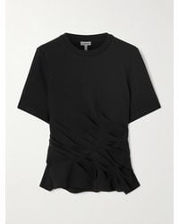 Loewe - Draped Cotton-Blend Jersey T-Shirt - Lyst