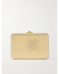 Judith Leiber - Slim Slide Goldfarbene Clutch Mit Kristallen - Lyst