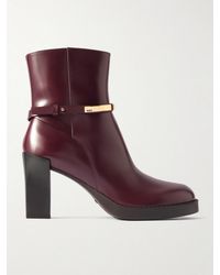 Tod's - Gomma Embellished Glossed-Leather Ankle Boots - Lyst