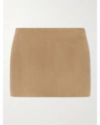 KHAITE - Jett Suede Mini Skirt - Lyst
