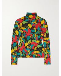 La DoubleJ - Floral-Print Stretch-Jersey Turtleneck Top - Lyst