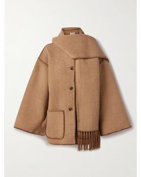 TOTEME - Draped Fringed Wool-Blend Bouclé Jacket - Lyst