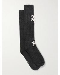 Simone Rocha - Kniestrümpfe Aus Einer Gerippten Wollmischung Mit Verzierungen - Lyst