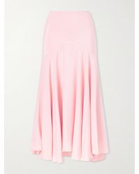 Rodarte - Draped Silk-Crepe Midi Skirt - Lyst