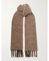 Ruslan Baginskiy - Appliquéd Fringed Knitted Scarf - Lyst