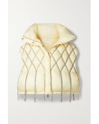 Area + Dingyun Zhang Cropped Embellished Quilted Shell Down Vest - Multicolour