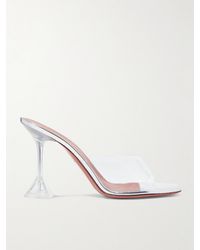 AMINA MUADDI - Lupita Glass Pvc Heel Mules - Lyst