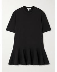 Alaïa - Oversized Poplin-Trimmed Cotton-Jersey Peplum T-Shirt - Lyst