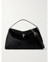 TOTEME - T-Lock Leather-Trimmed Pony Hair Shoulder Bag - Lyst