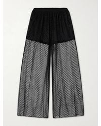 Alaïa - Polka-Dot Fil Coupé Organza Wide-Leg Pants - Lyst