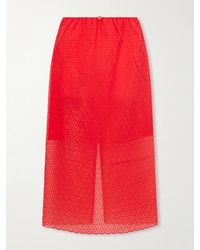 Cecilie Bahnsen - Embroidered Tulle Midi Skirt - Lyst