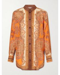 Zimmermann - Mahon Dolman Printed Silk-Satin Shirt - Lyst