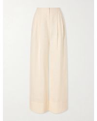 ANDRES OTALORA - Ancestra Pleated Linen Wide-Leg Pants - Lyst