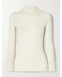 Sa Su Phi Silk Rib-Knit Polo Shirt in White | Lyst