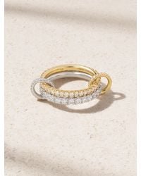 Spinelli Kilcollin - Bague En Or Blanc Et Jaune 18 Carats (750/1000) Et Diamants Cadence - Lyst