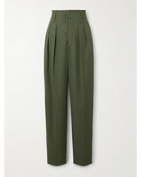 Lemaire - Hose Mit Schmal Zulaufendem Bein Aus Wolle Mit Bundfalten - Lyst