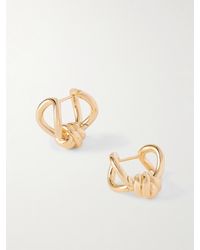 Bottega Veneta - Knot Ohrringe Aus Vergoldetem Silber - Lyst