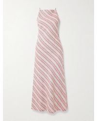 Faithfull the Brand - Lison Open-Back Striped Linen And Cotton-Blend Midi Dress - Lyst