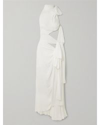 Alaïa - Bow-Detailed Asymmetric Midi Dress - Lyst