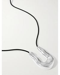 AGMES - Large Wishbone Suede And Sterling Necklace - Lyst