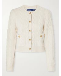 Polo Ralph Lauren - Cropped Cable-Knit Wool And Cashmere-Blend Cardigan - Lyst