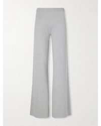 ÉTERNE - Cotton And Cashmere-Blend Wide-Leg Pants - Lyst