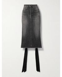 Balenciaga - Lace-Up Denim Midi Skirt - Lyst