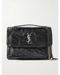 Saint Laurent - Niki Medium Crinkled Glossed-Leather Shoulder Bag - Lyst