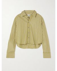 Ami Paris - Chemise Raccourcie En Popeline De Coton À Rayures - Lyst