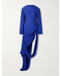 Acne Studios - Asymmetric Draped Crepe De Chine Maxi Dress - Lyst