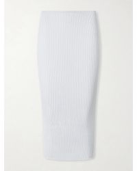 Leset - Blake Metallic Ribbed-Knit Midi Skirt - Lyst