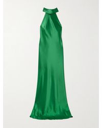 Galvan London - Sienna Satin Halterneck Gown - Lyst