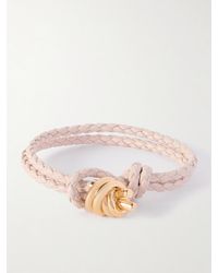 Bottega Veneta - Intrecciato Leather And-Tone Bracelet - Lyst