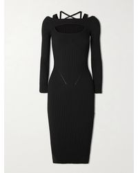 ANDREADAMO - Midikleid Aus Rippstrick Mit Cut-Outs - Lyst
