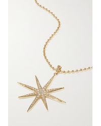 Mizuki Mittellange 14kt Gelbgoldhalskette mit Sternanhänger mit Diamanten in Mettallic Damen Schmuck Halsketten 