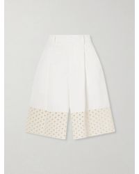 Marni - Broderie Anglaise-Trimmed Cotton-Gabardine Shorts - Lyst