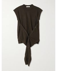 Lemaire - Asymmetric Draped Wool-Blend Top - Lyst